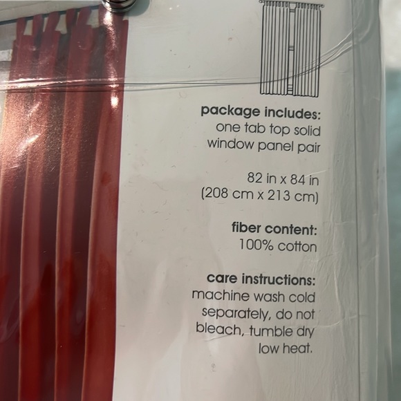 HOME brand tab top solid window panel pair- (Target) dark red - Picture 2 of 5